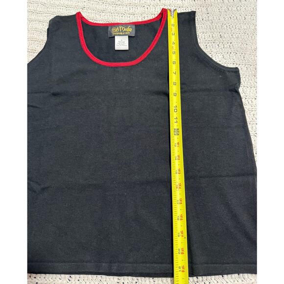 VTG Bob Mackie 2 Pc Cardigan Sweater Shell Embroidered Womens Medium Red Black - Picture 12 of 15